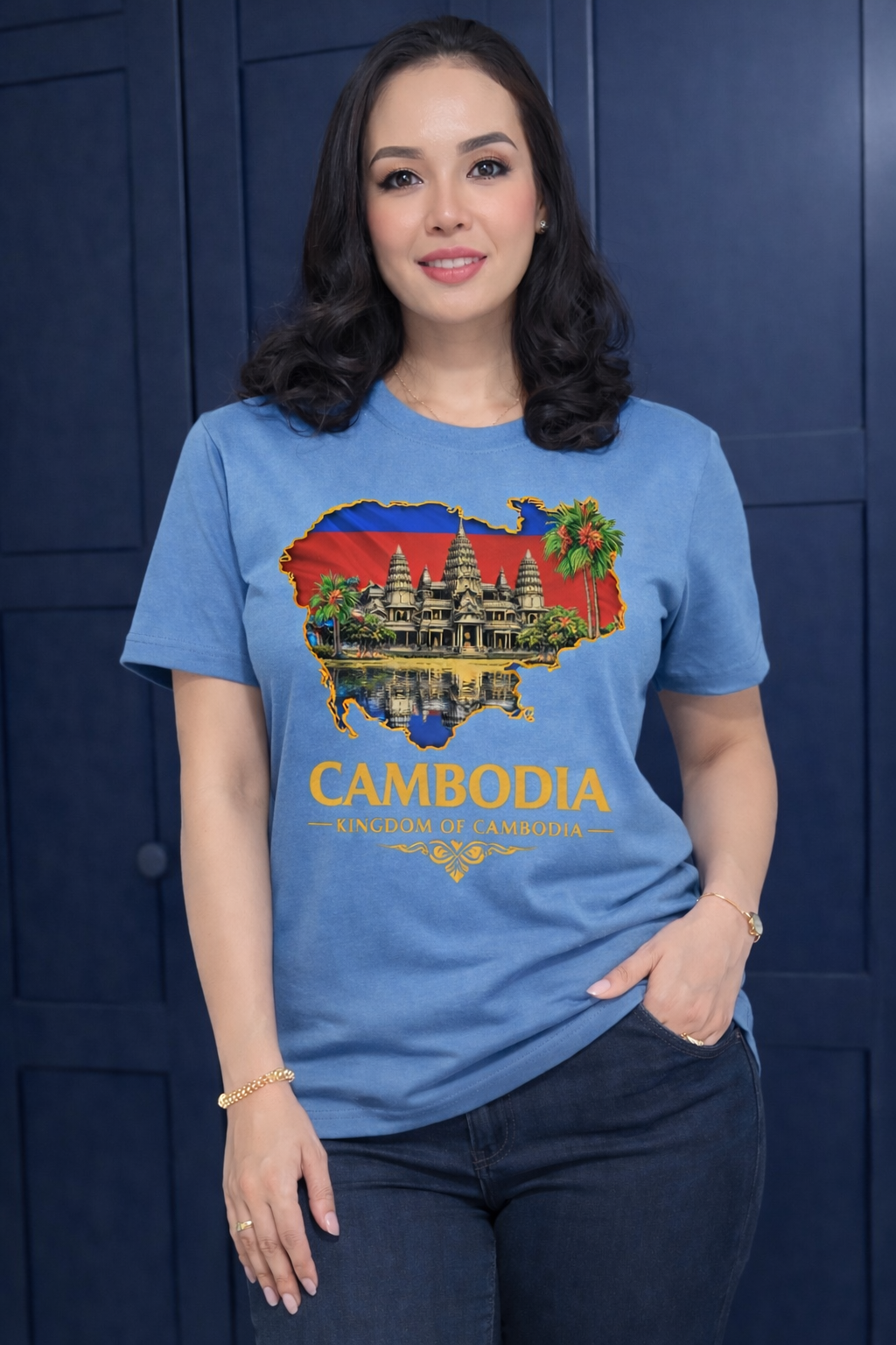 Cambodia T-Shirt ā Kingdom of Cambodia Design š°š