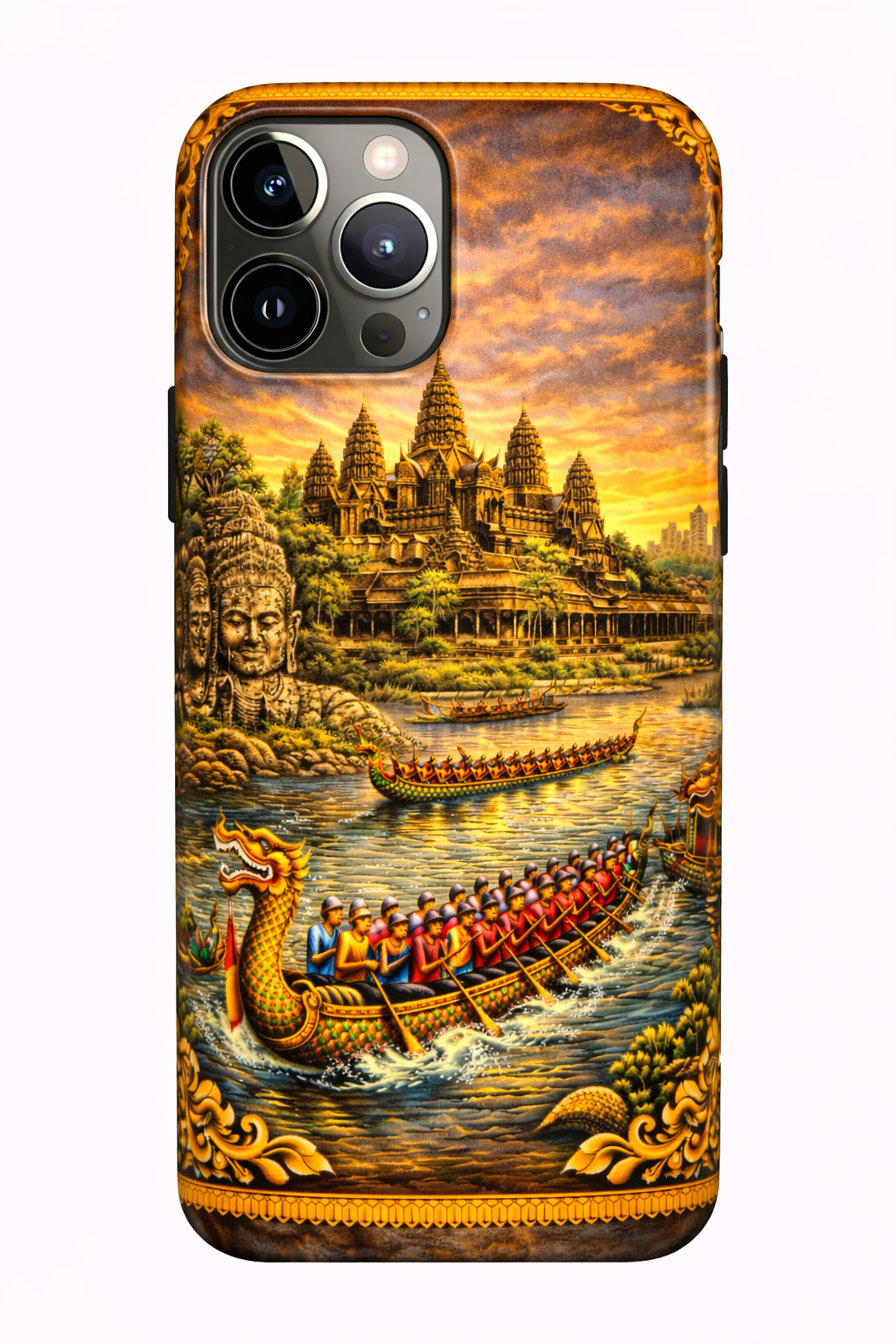 Golden Apsara Khmer Phone Case – Premium Cultural Design