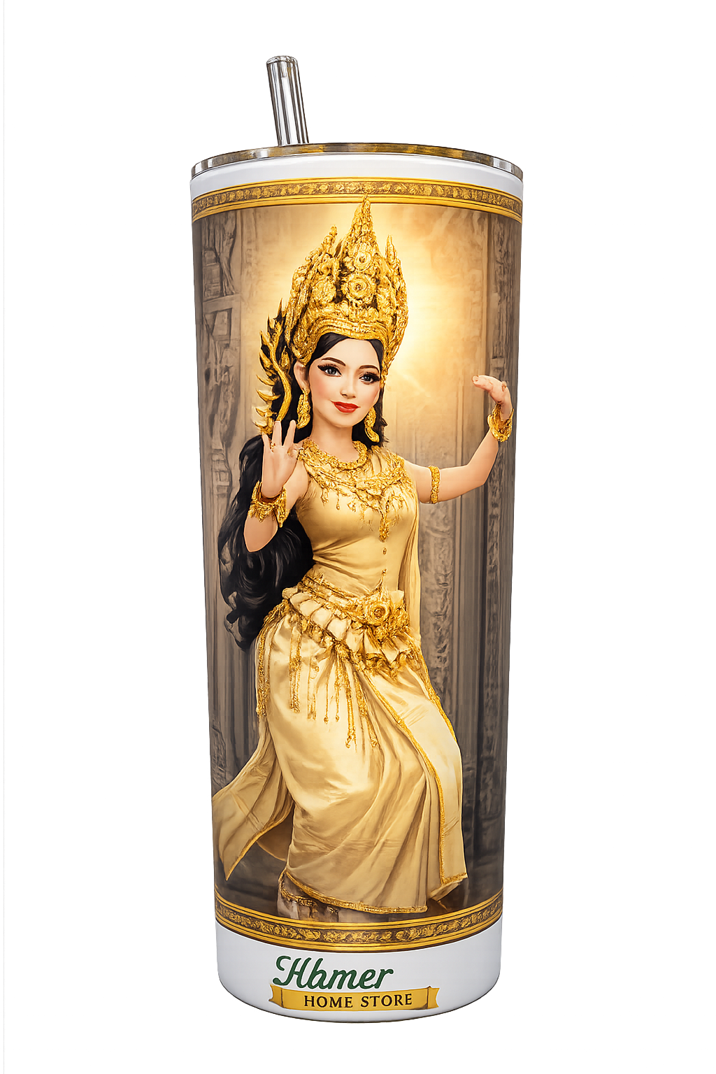 Khmer-USA Heritage Tumbler – Angkor Wat Patriotic 20oz Stainless Steel Cup