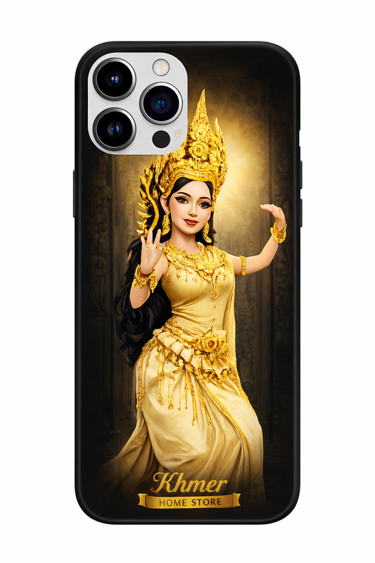 Golden Apsara Khmer Phone Case – Premium Cultural Design