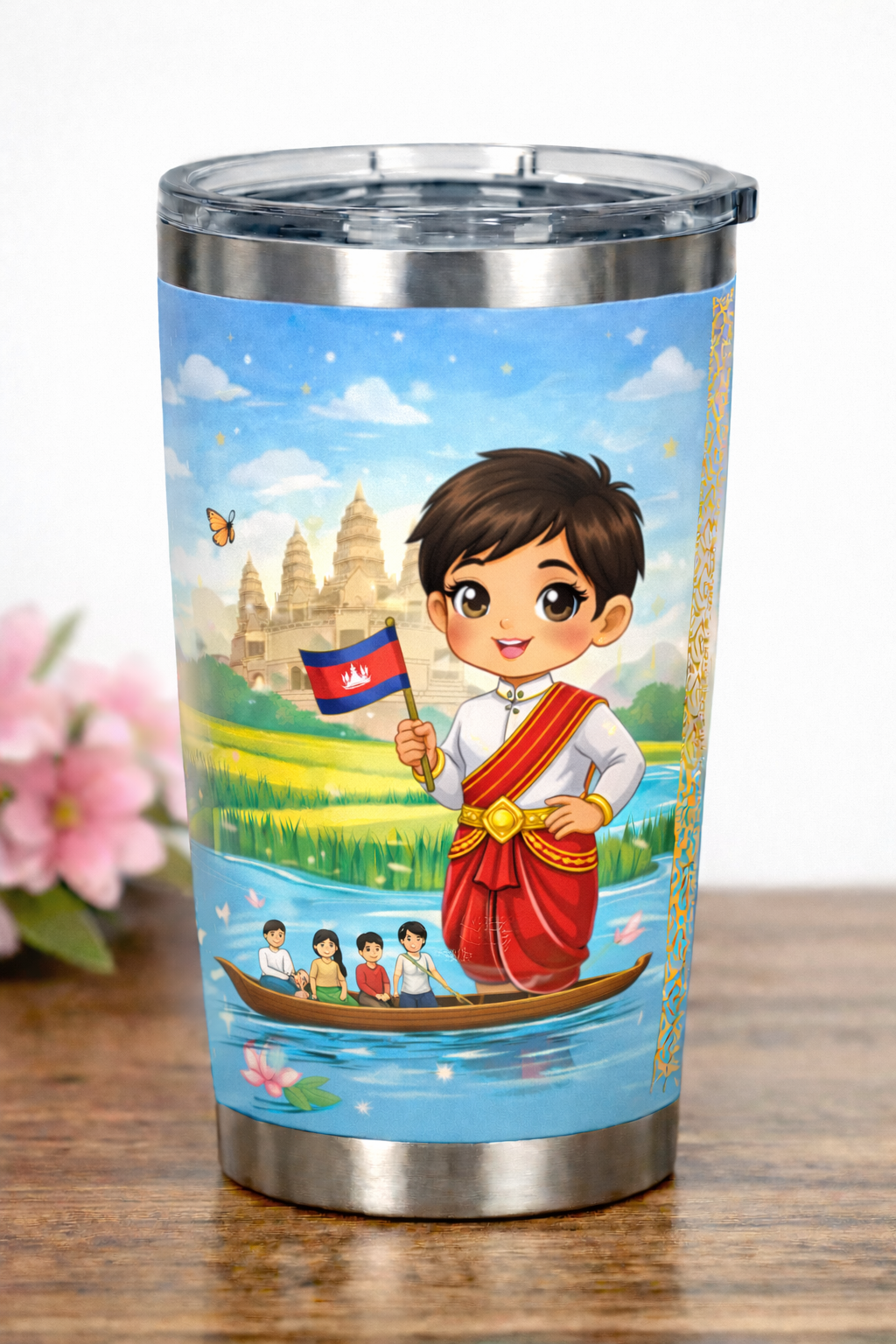 20oz Stainle – Cambodian Cultural Design