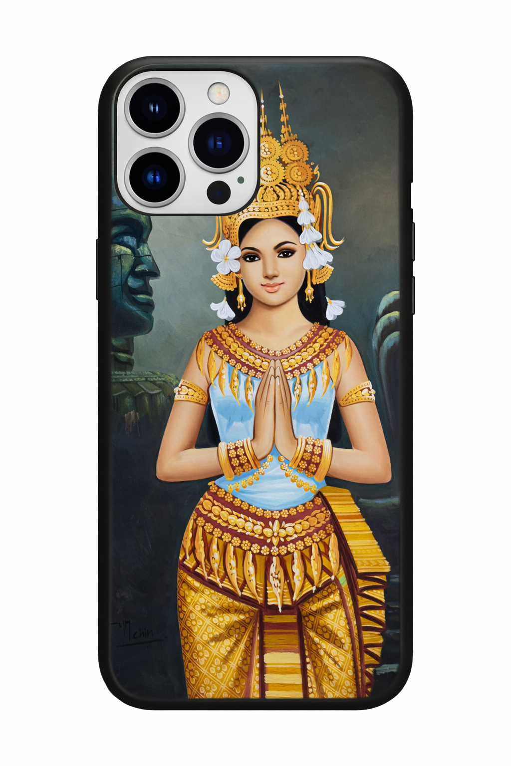 Golden Apsara Khmer Phone Case – Premium Cultural Design