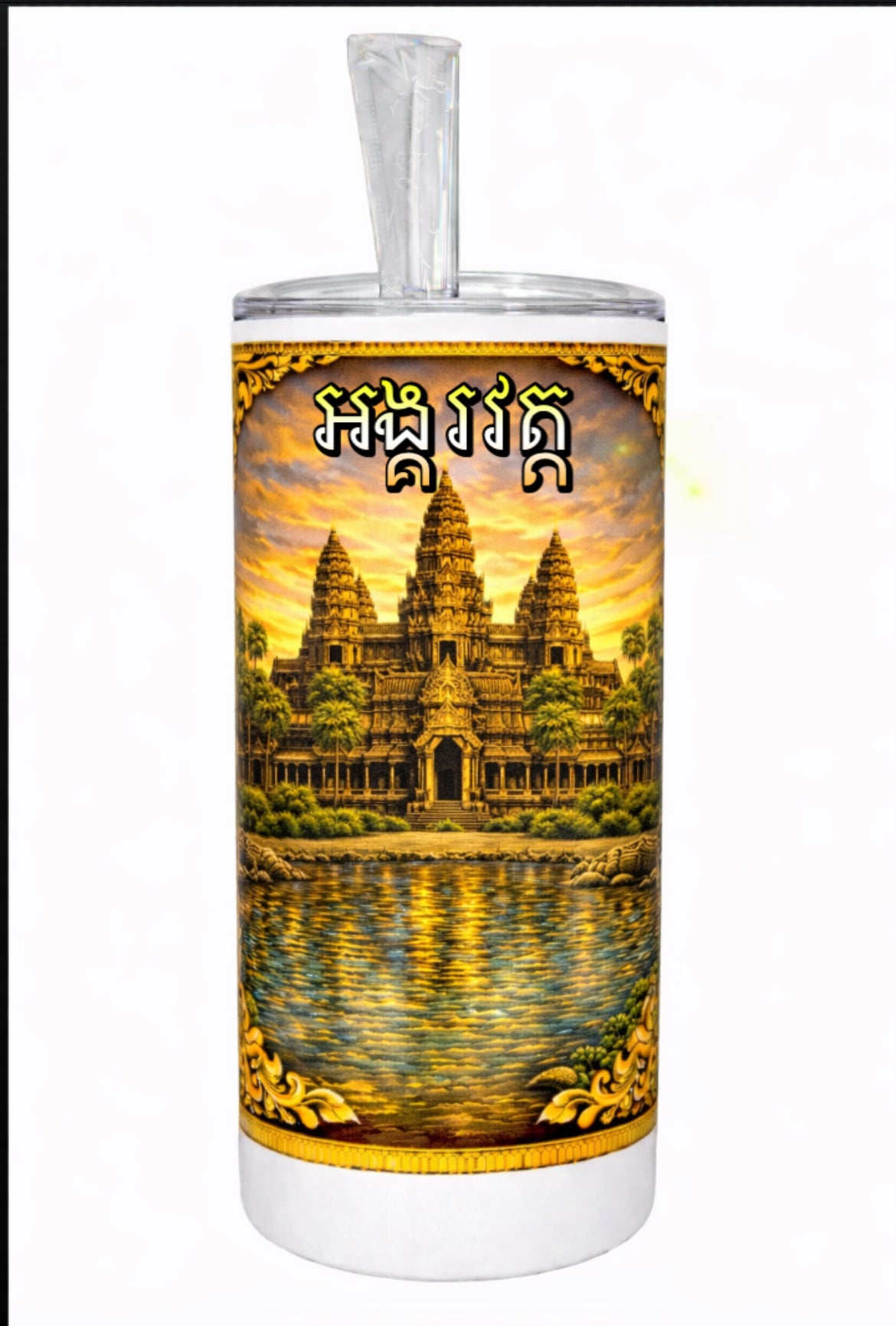 Khmer-USA Heritage Tumbler – Angkor Wat Patriotic 20oz Stainless Steel Cup