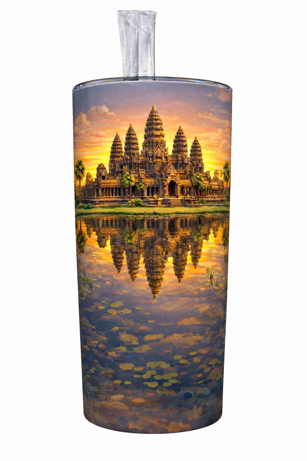 Khmer-USA Heritage Tumbler – Angkor Wat Patriotic 20oz Stainless Steel Cup