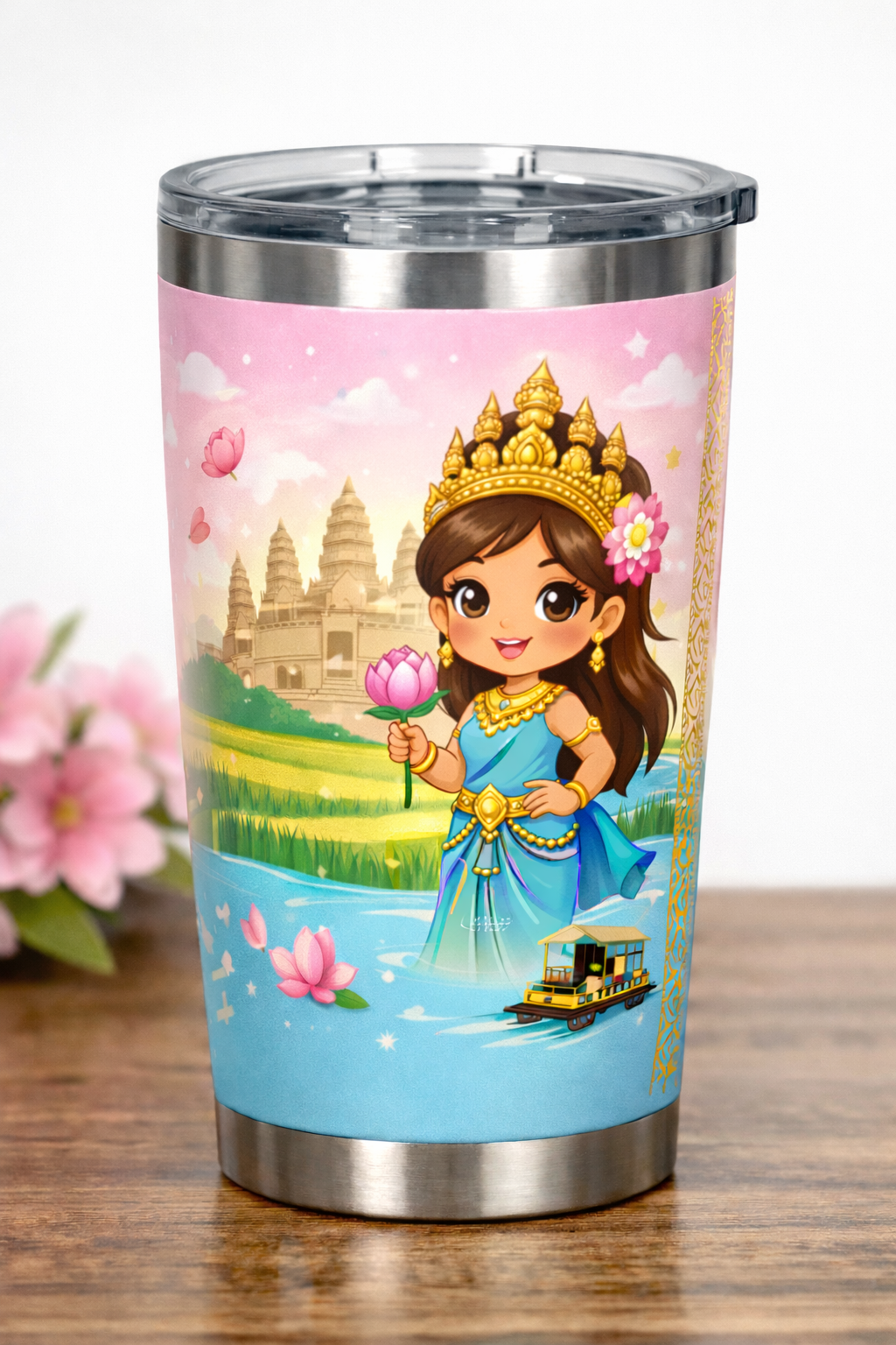 20oz Stainle – Cambodian Cultural Design